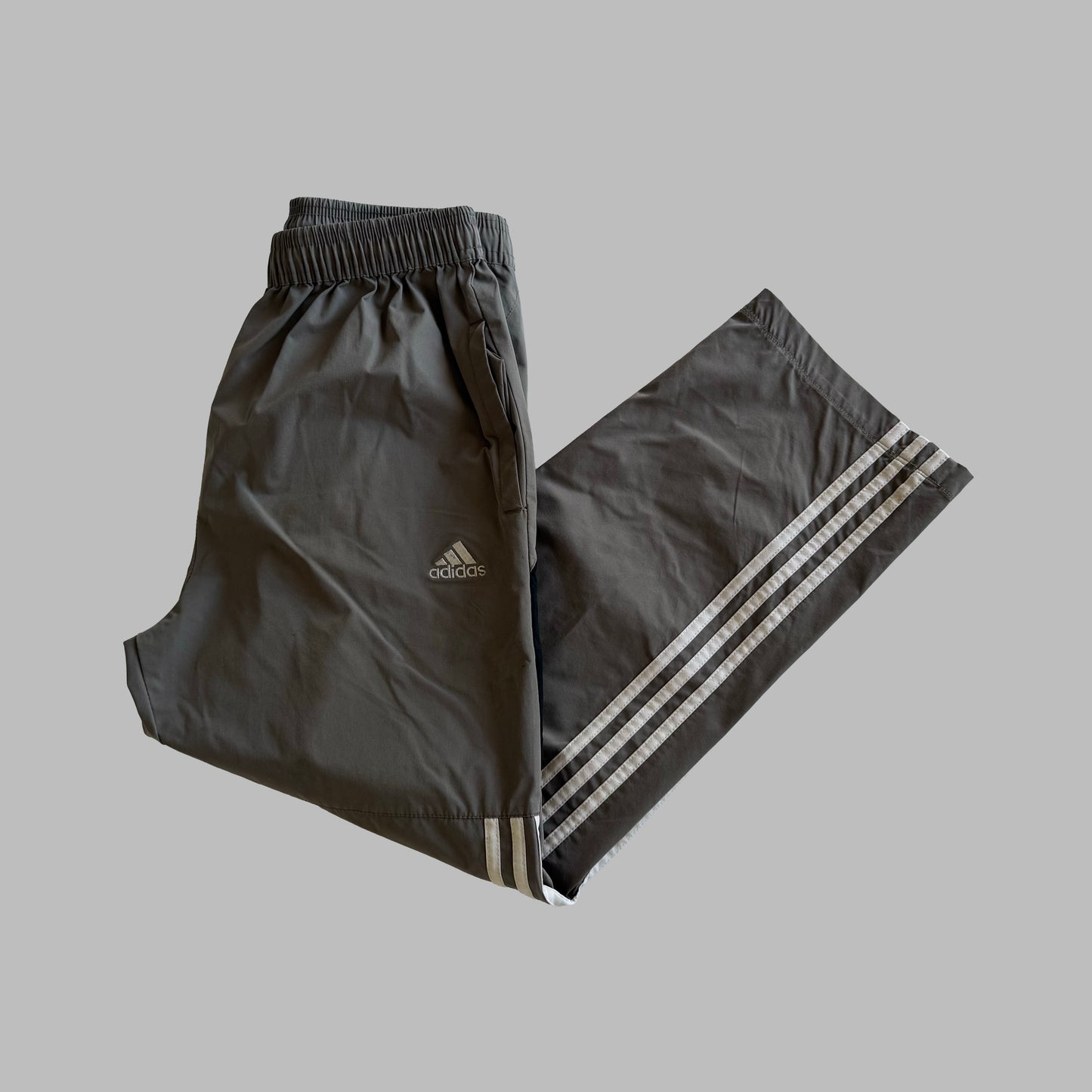 Y2K Adidas Three Stripe Straight Track Pants -XS