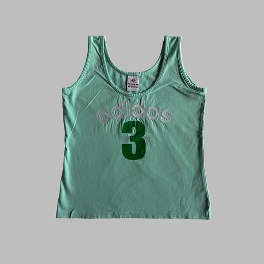Y2K Adidas Spell Out Tank - S/M