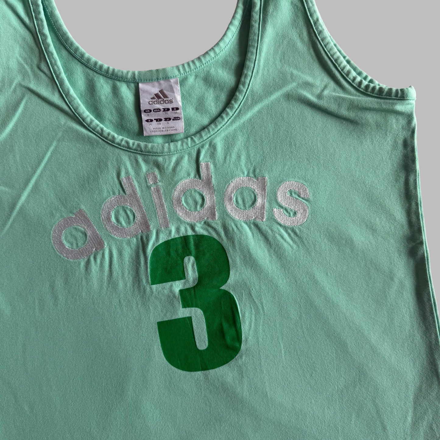 Y2K Adidas Spell Out Tank - S/M