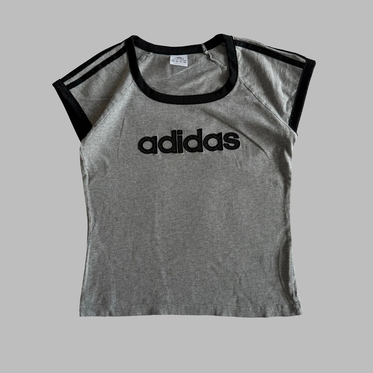 Y2K Adidas Spell Out Baby Tee - S/M