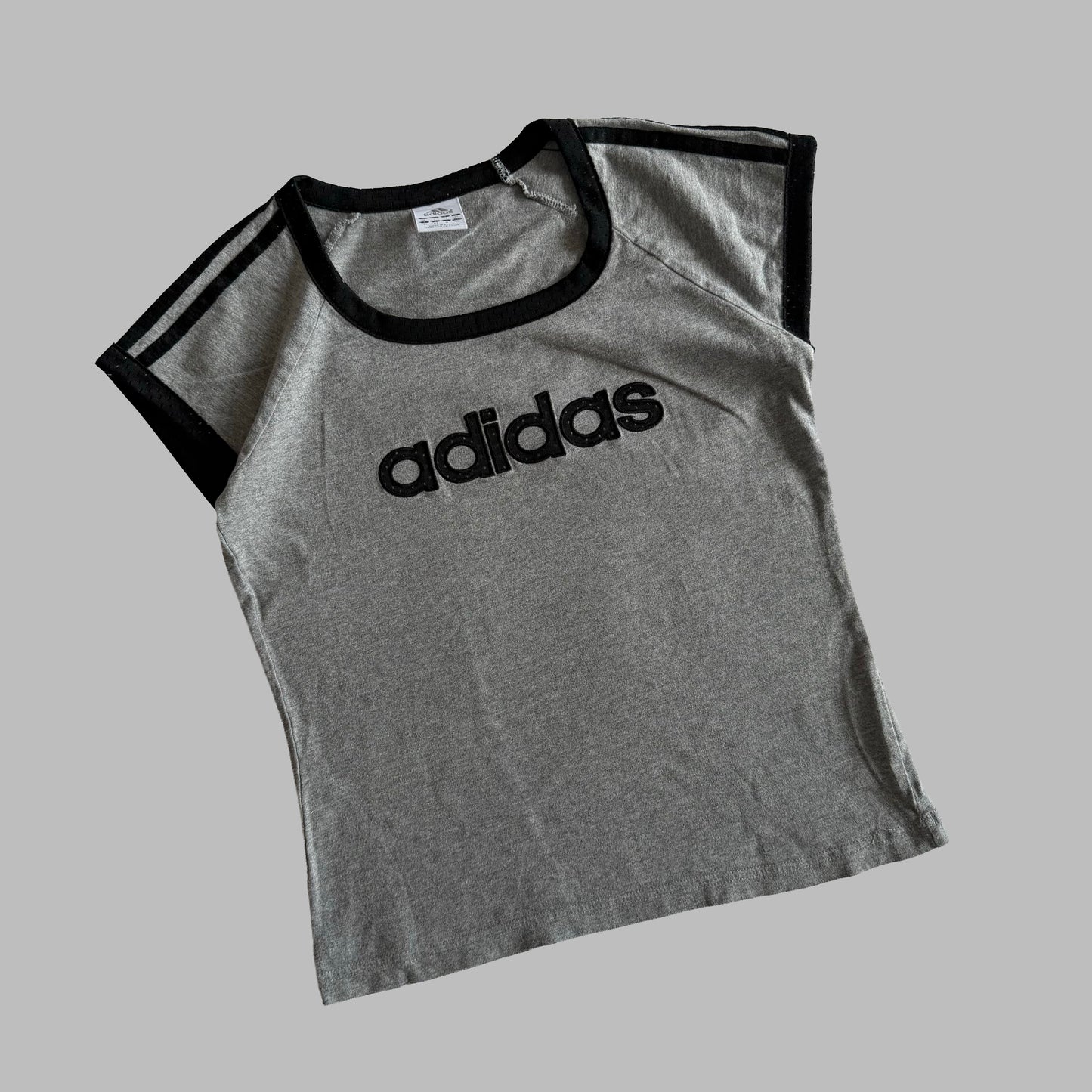 Y2K Adidas Spell Out Baby Tee - S/M