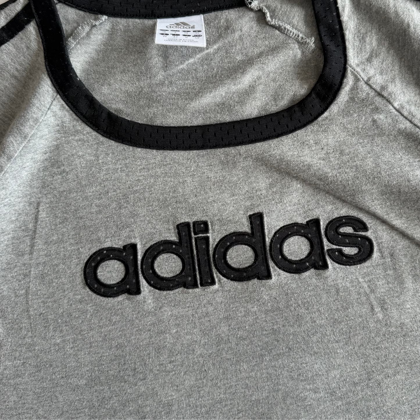 Y2K Adidas Spell Out Baby Tee - S/M