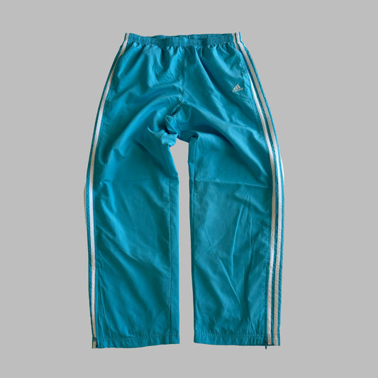 Y2K Adidas Three Stripe Wide Leg Track Pants - M