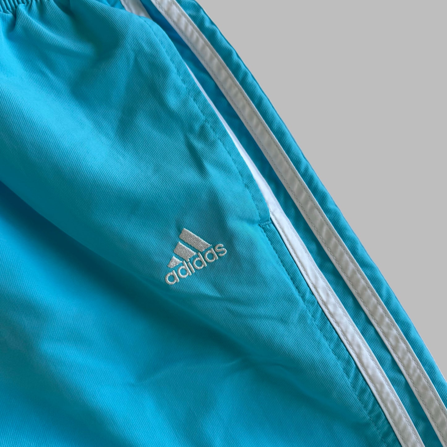 Y2K Adidas Three Stripe Wide Leg Track Pants - M
