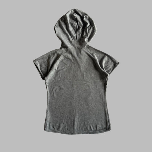 Y2K Adidas Spell Out Hooded Tee - S/M