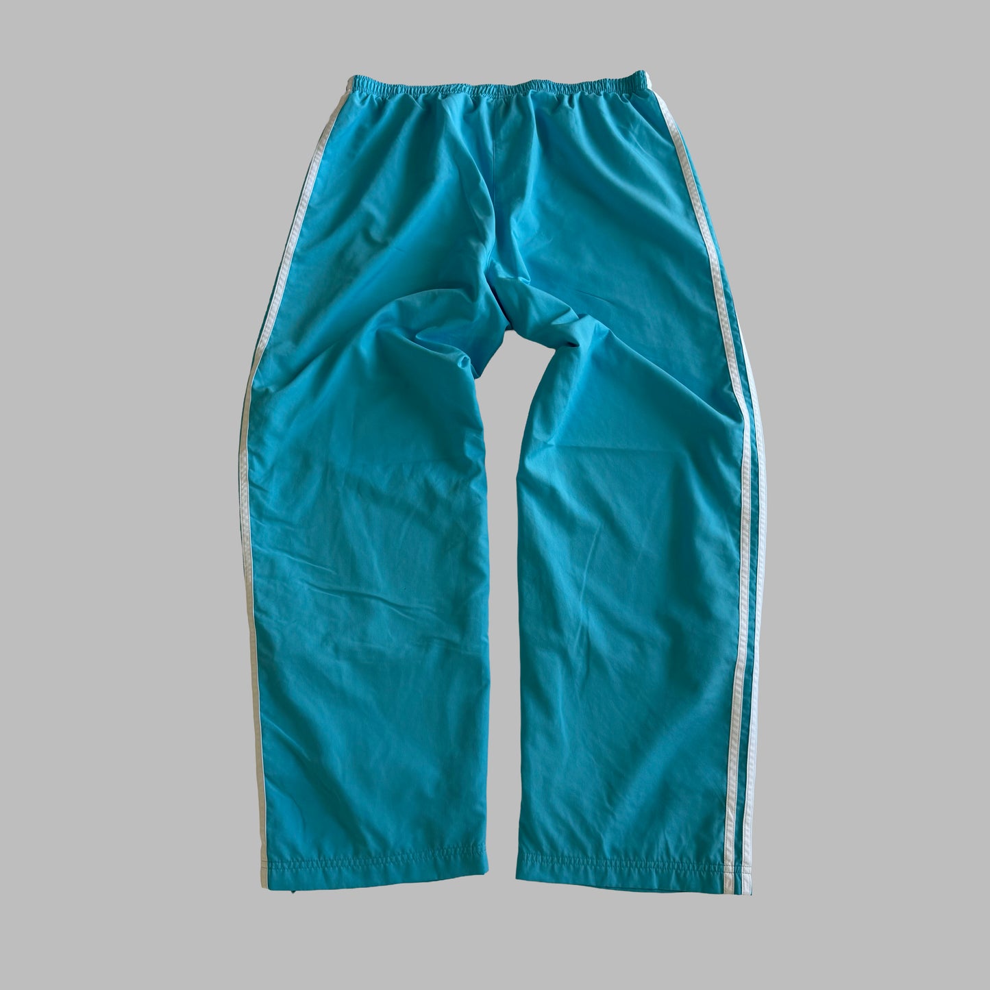Y2K Adidas Three Stripe Wide Leg Track Pants - M