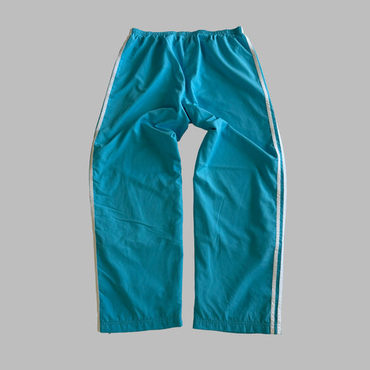 Y2K Adidas Three Stripe Wide Leg Track Pants - M