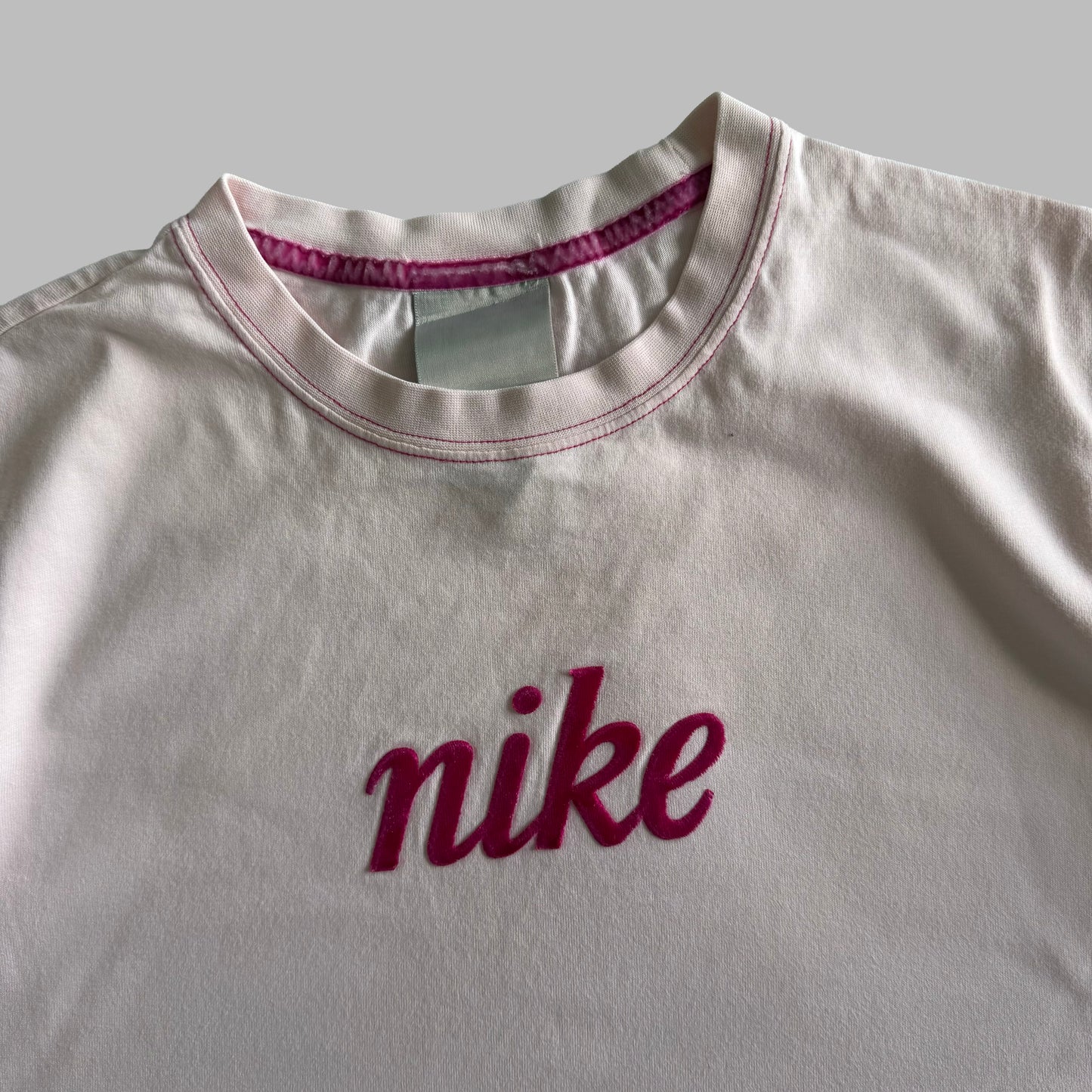 Y2K Nike Spell Out Baby Tee - M/L
