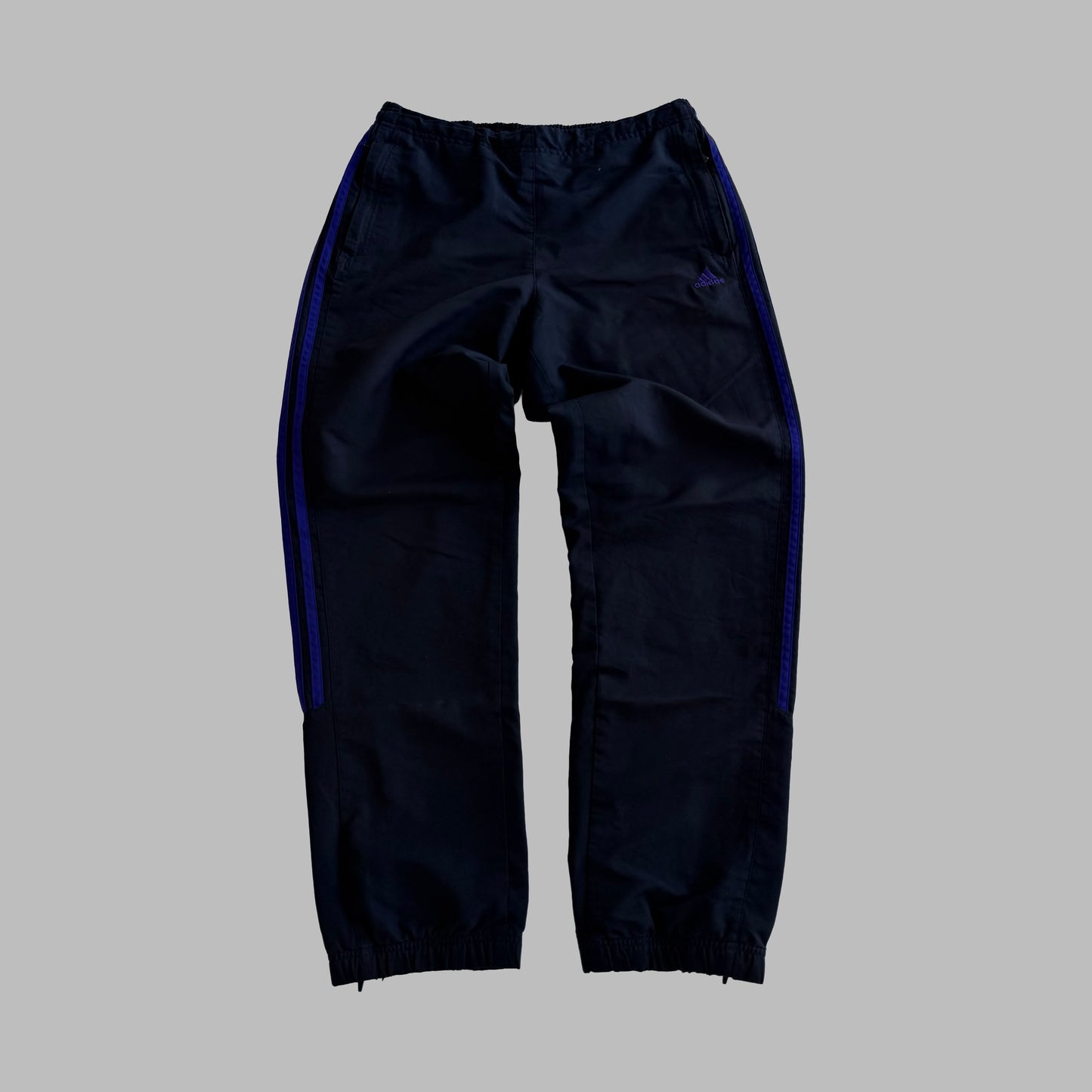 Y2K Adidas Three Stripe Baggy Track Pants - S