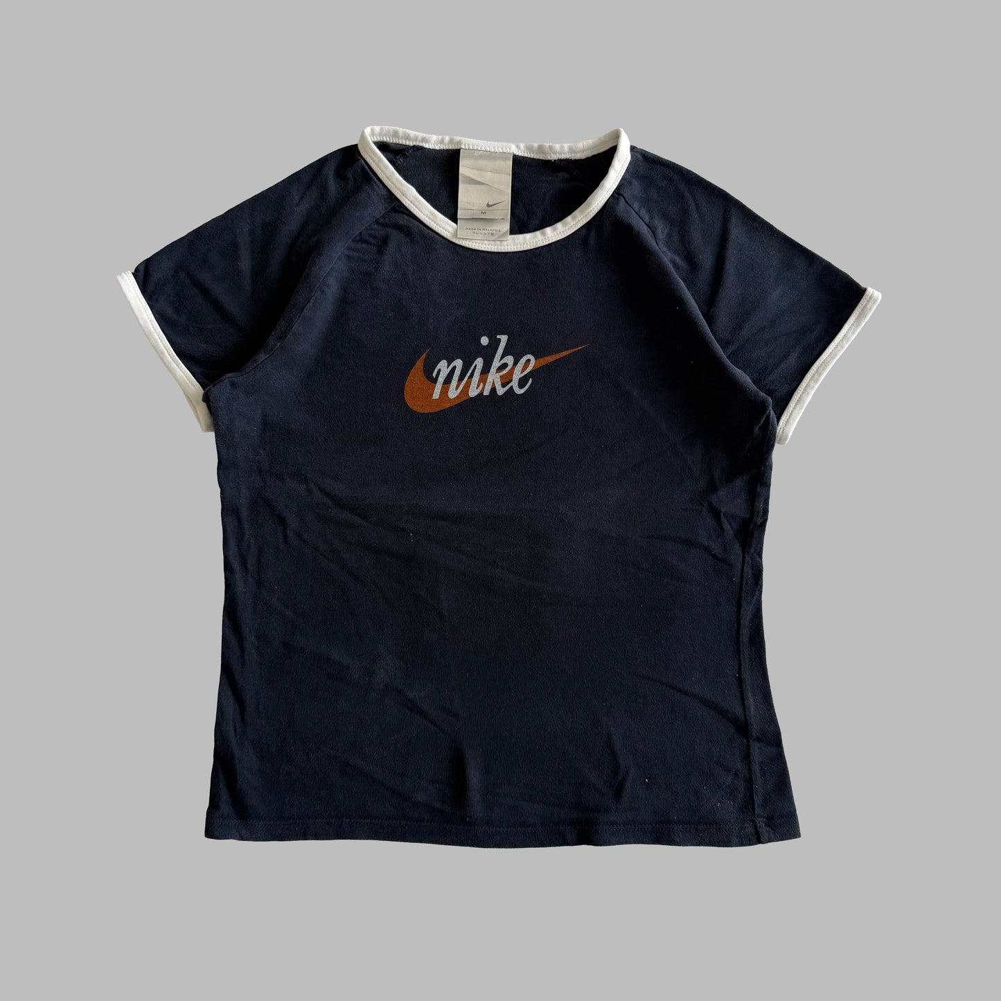 Y2K Nike Spell Out Baby Tee - M