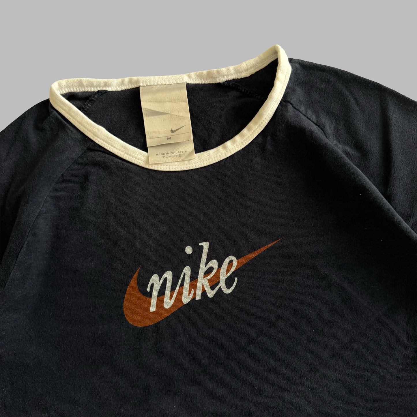 Y2K Nike Spell Out Baby Tee - M