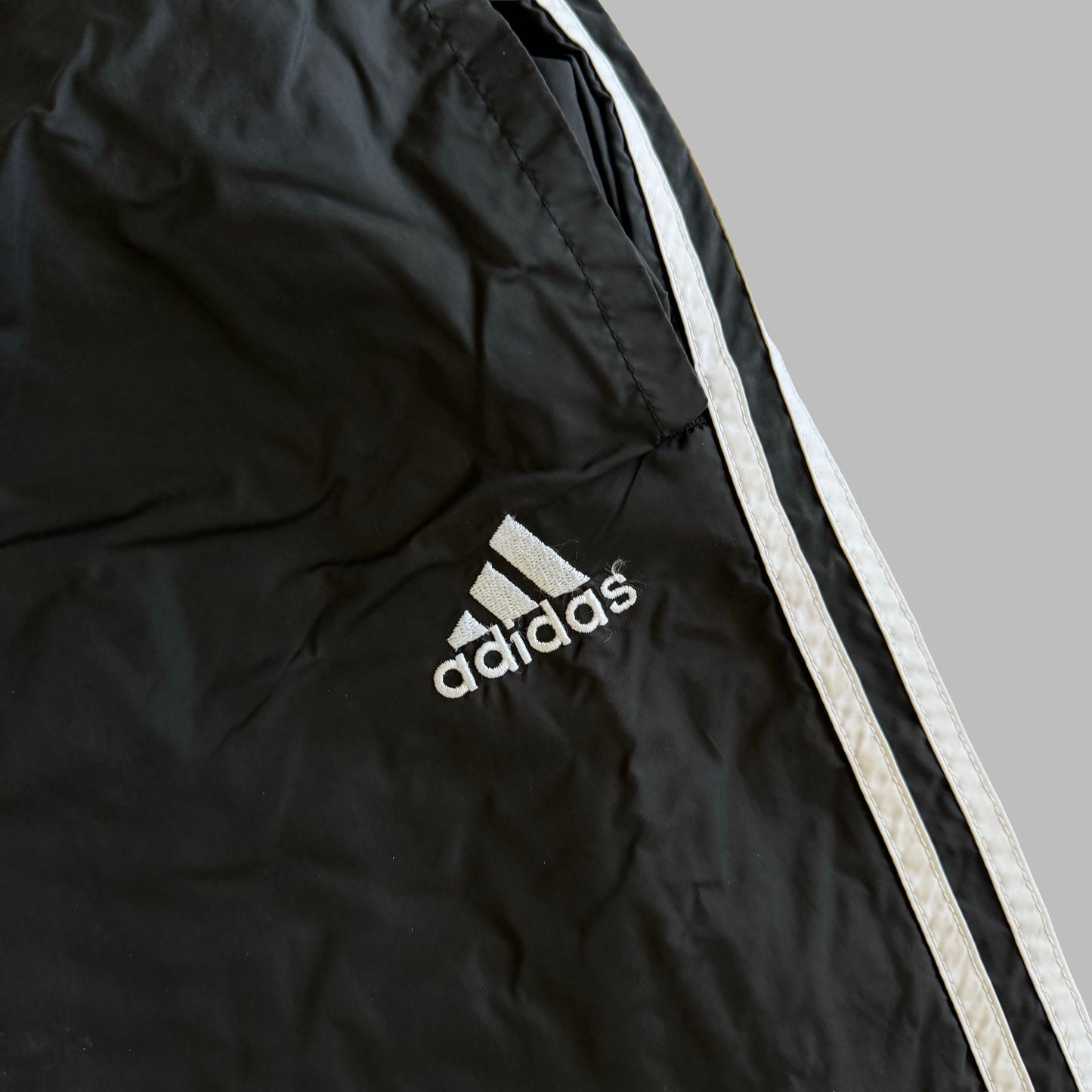 90s Adidas Three Stripe Baggy Track Pants - M