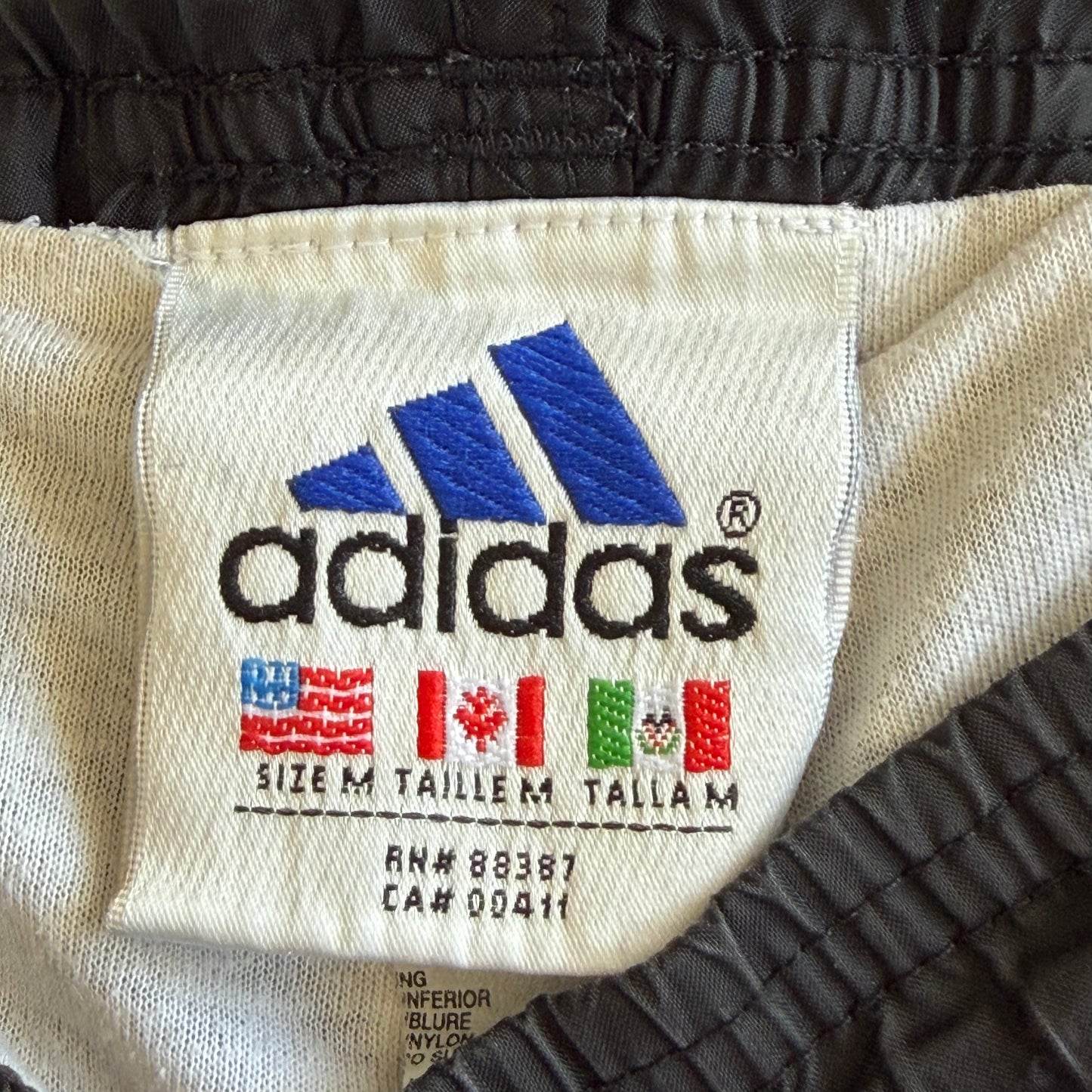 90s Adidas Three Stripe Baggy Track Pants - M