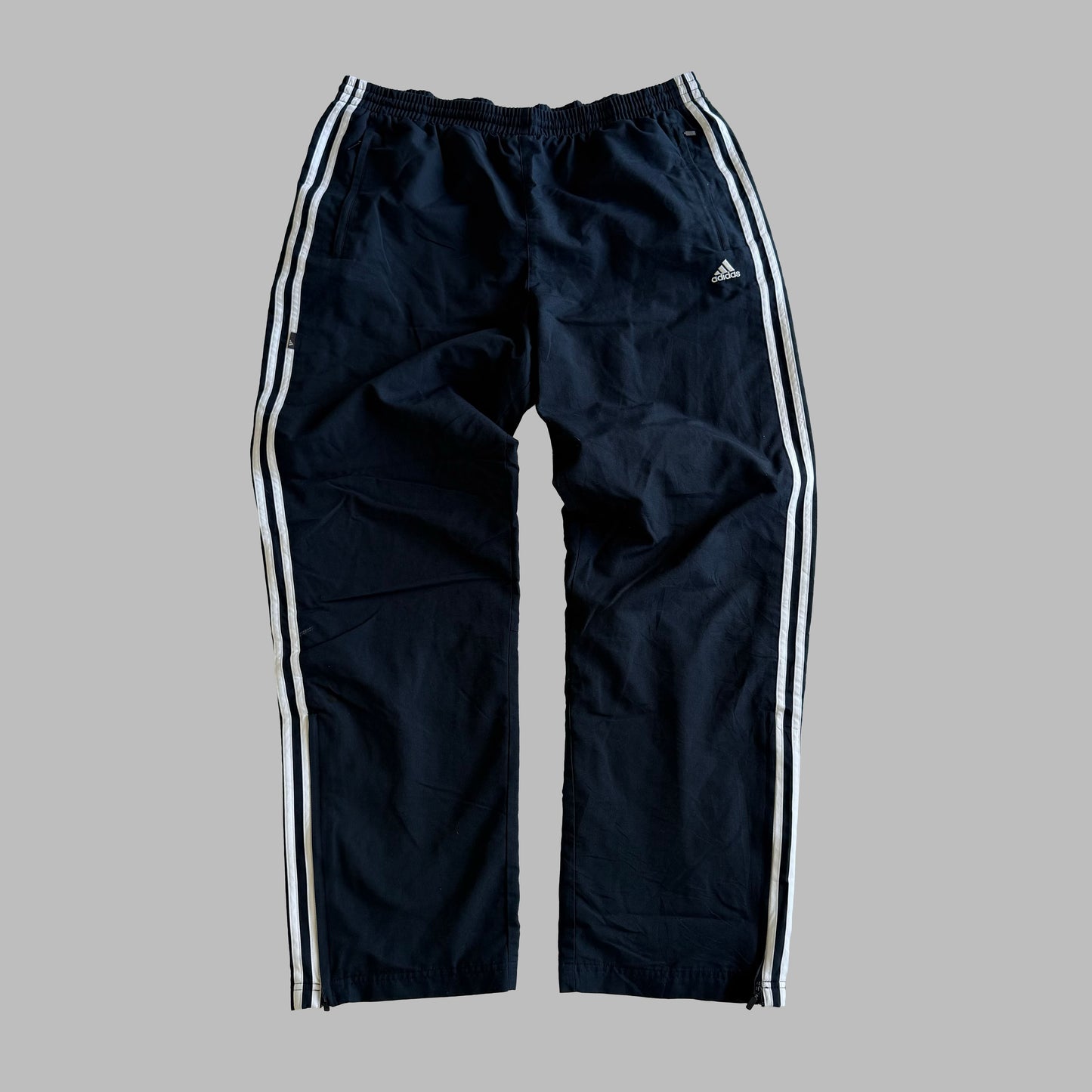 Y2K Adidas Three Stripe Baggy Track Pants - XL