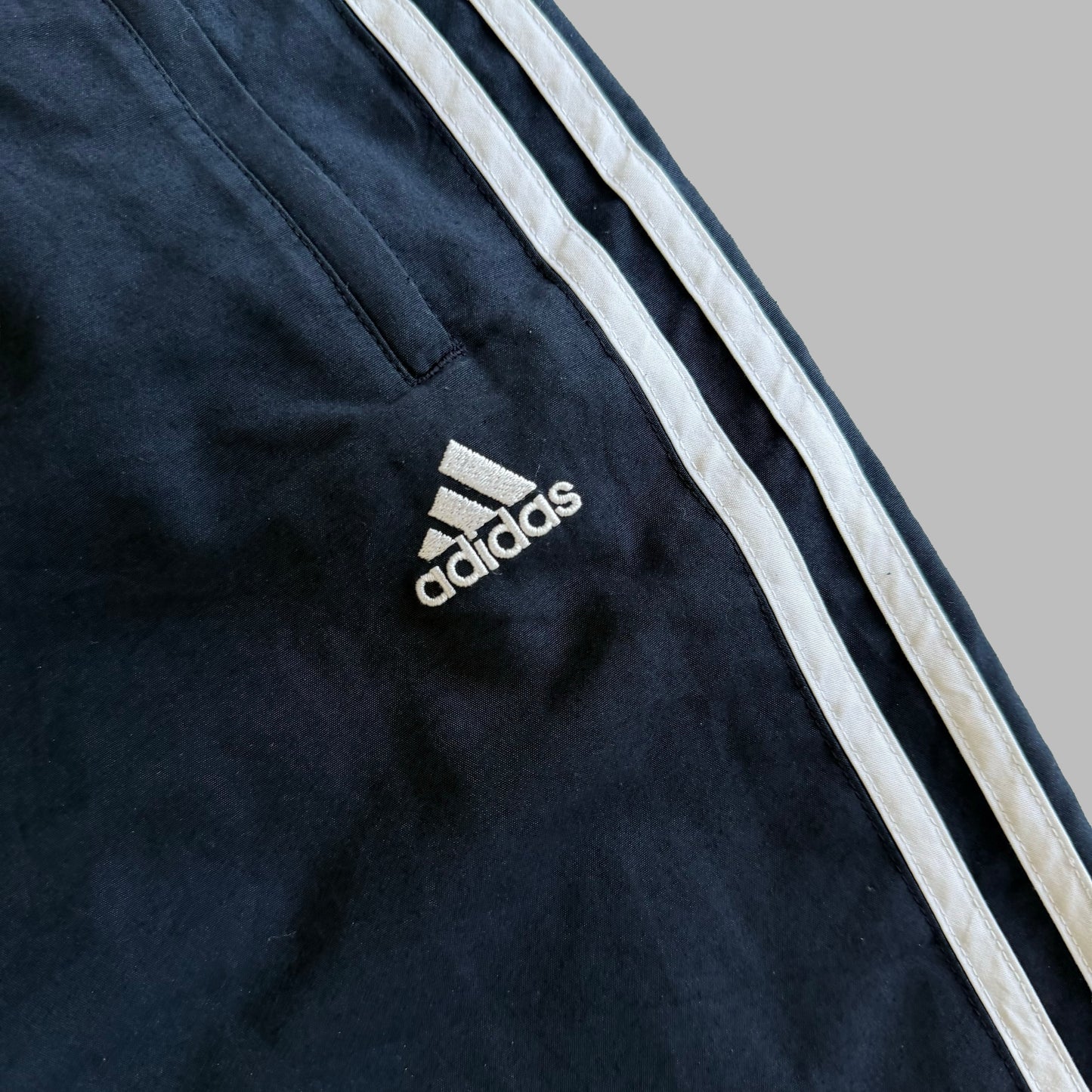 Y2K Adidas Three Stripe Baggy Track Pants - XL