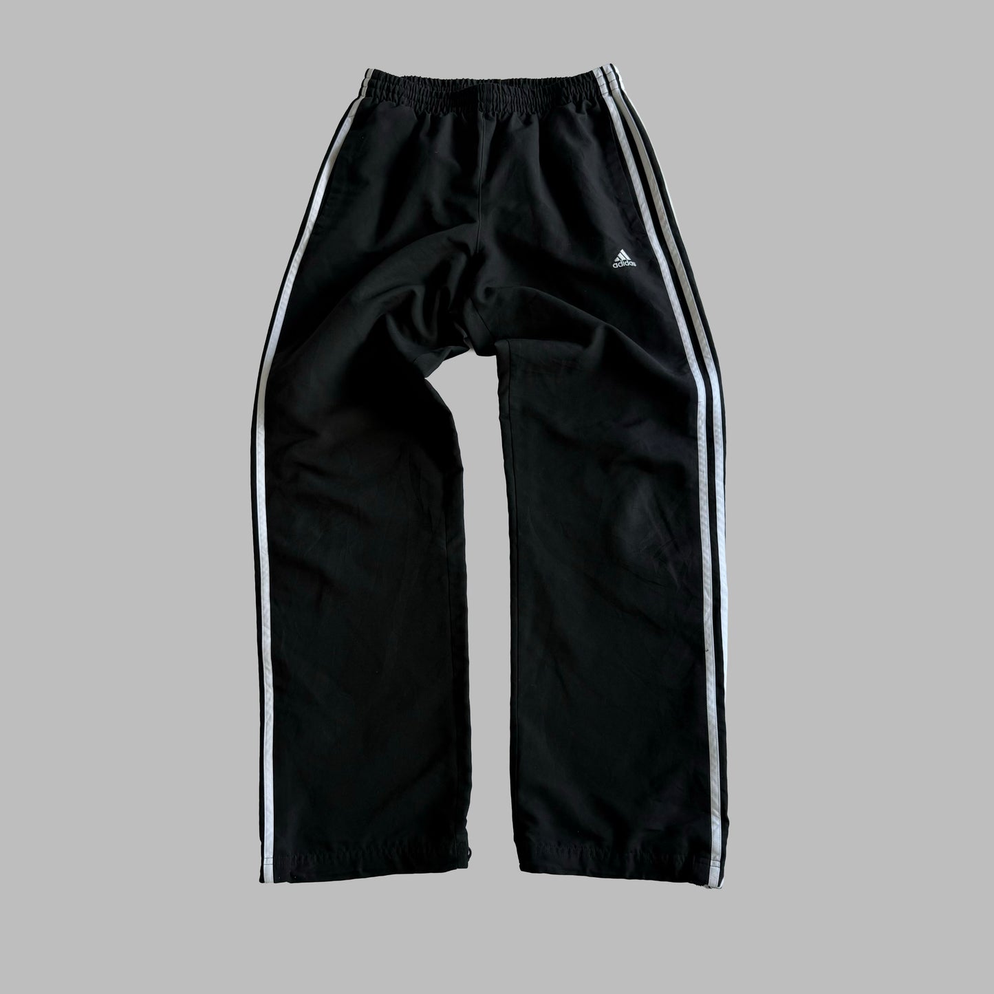Y2K Adidas Three Stripe Wide Leg Track Pants - S
