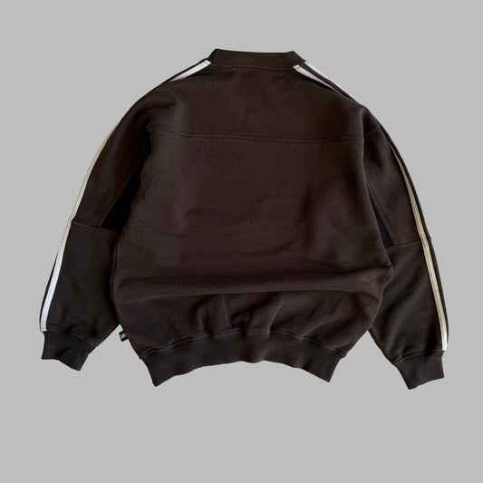 90s Adidas Three Stripe Panelled Sweatshirt - M