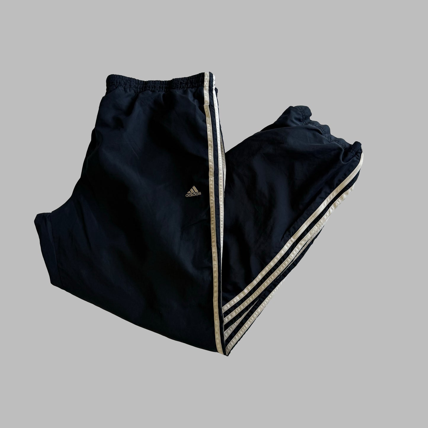 Y2K Adidas Three Stripe Baggy Track Pants - XL