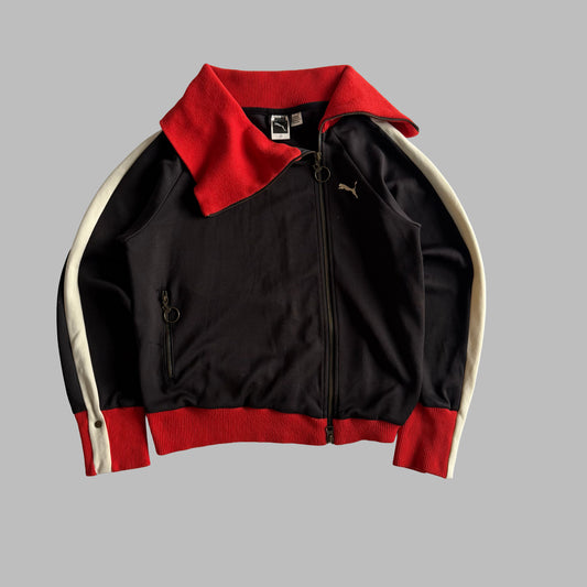 Y2K Puma Asymmetrical Funnel Neck Track Jacket - S/M