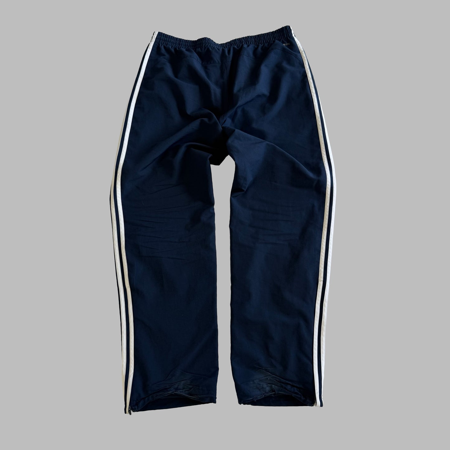 Y2K Adidas Three Stipe Baggy Track Pants - L