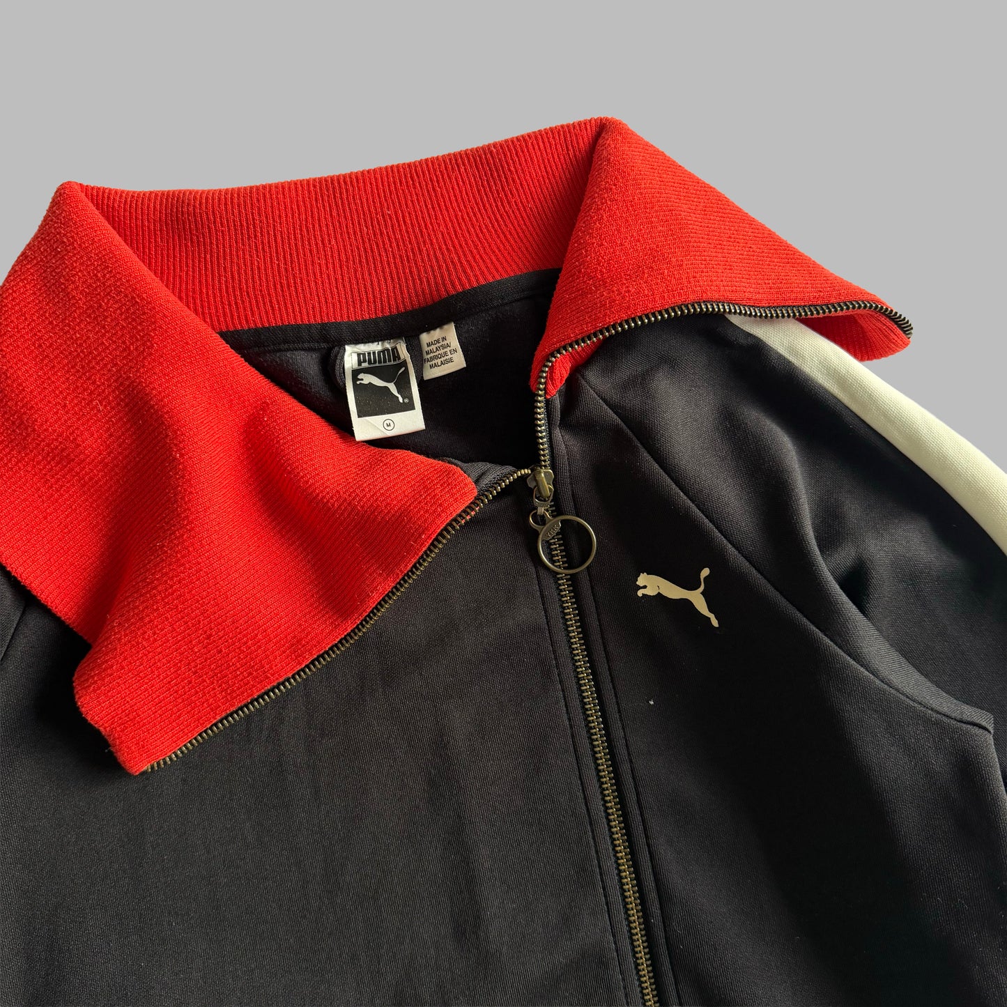 Y2K Puma Asymmetrical Funnel Neck Track Jacket - S/M