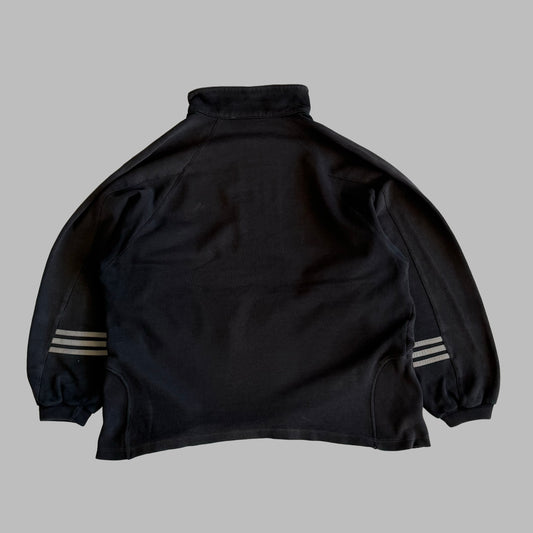 90s Adidas Three Stripe Quarter Zip - L