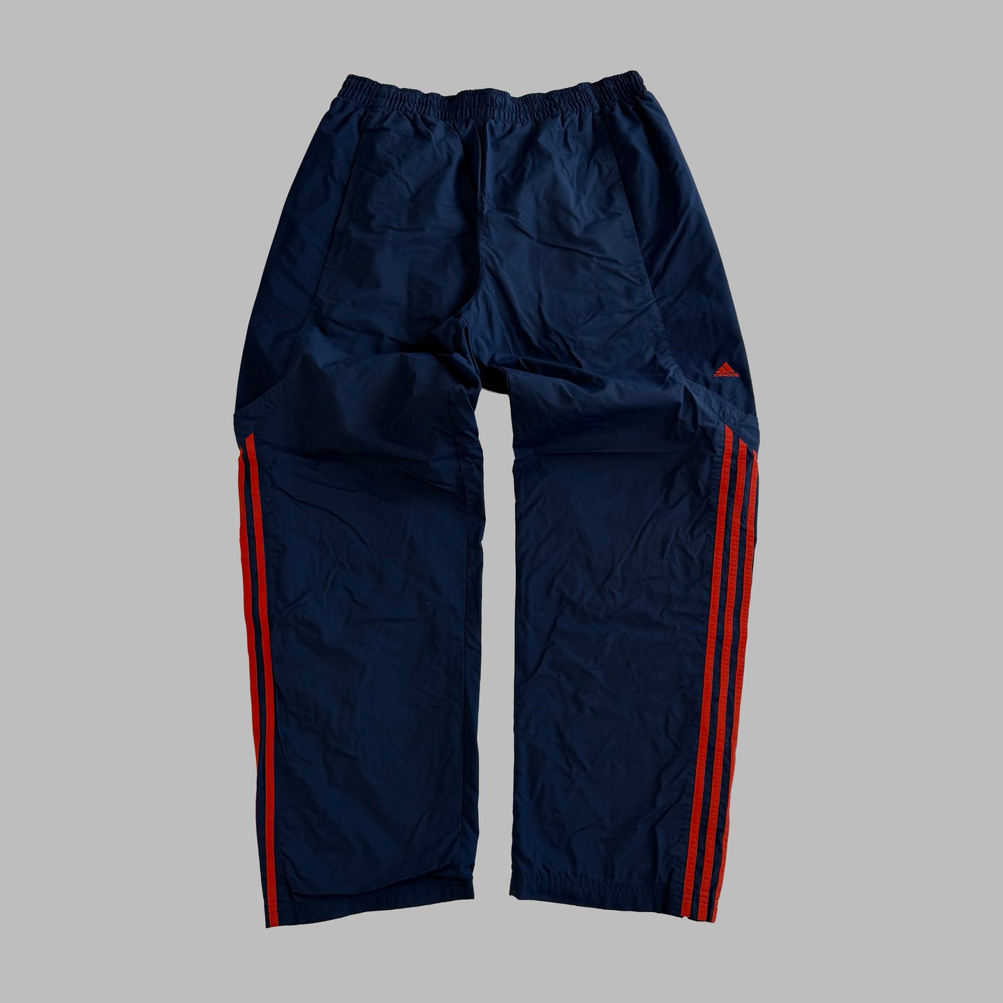Y2K Adidas Three Stripe Wide Leg Track Pants - L