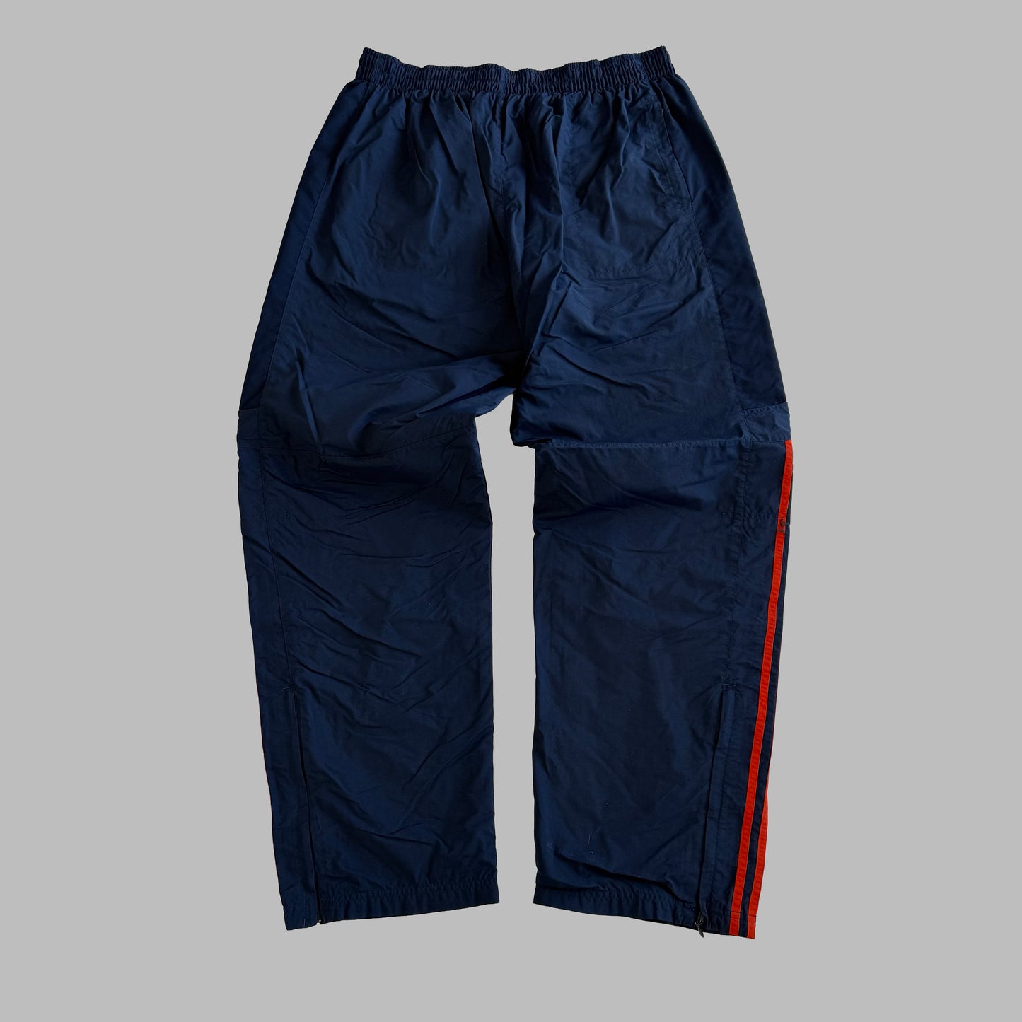 Y2K Adidas Three Stripe Wide Leg Track Pants - L