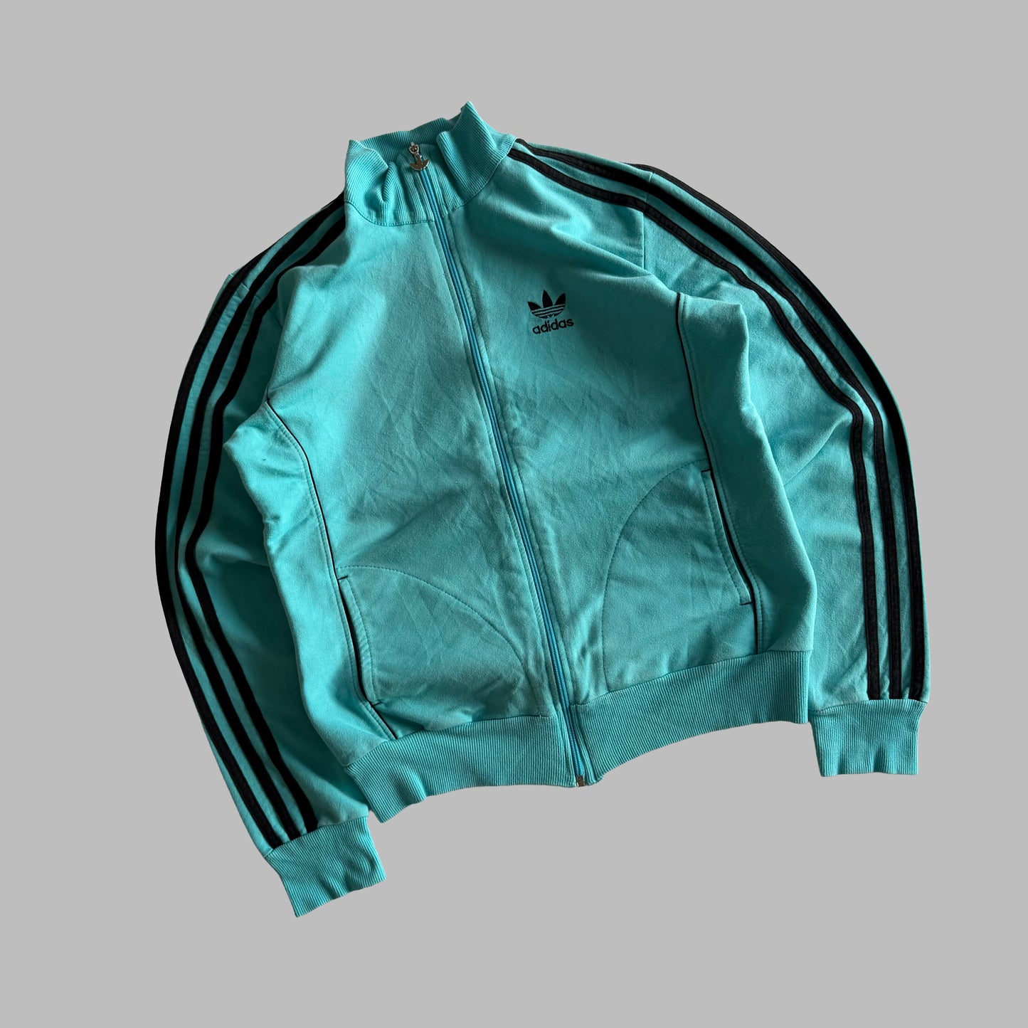 90s Adidas Three Stripe Track Jacket - M