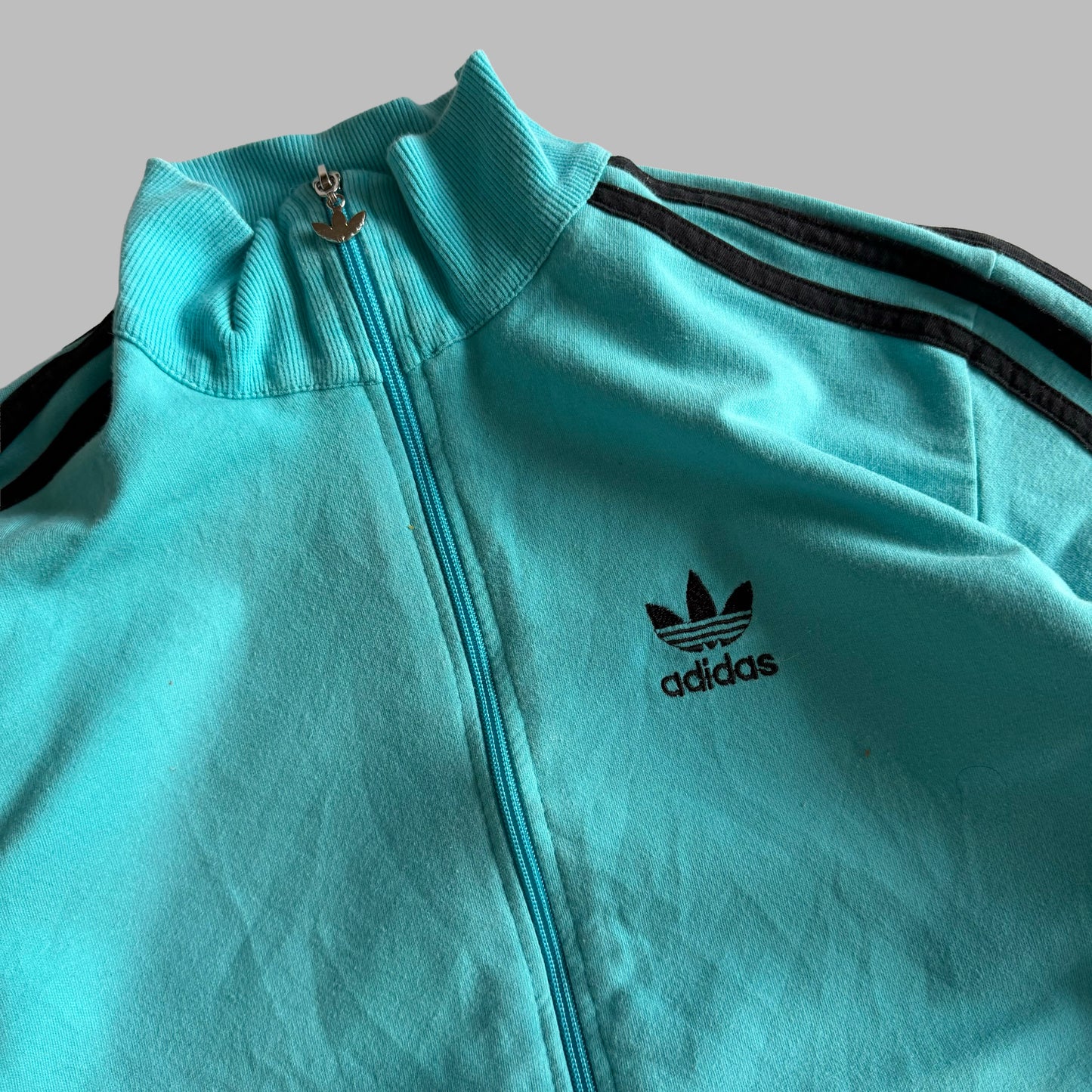 90s Adidas Three Stripe Track Jacket - M