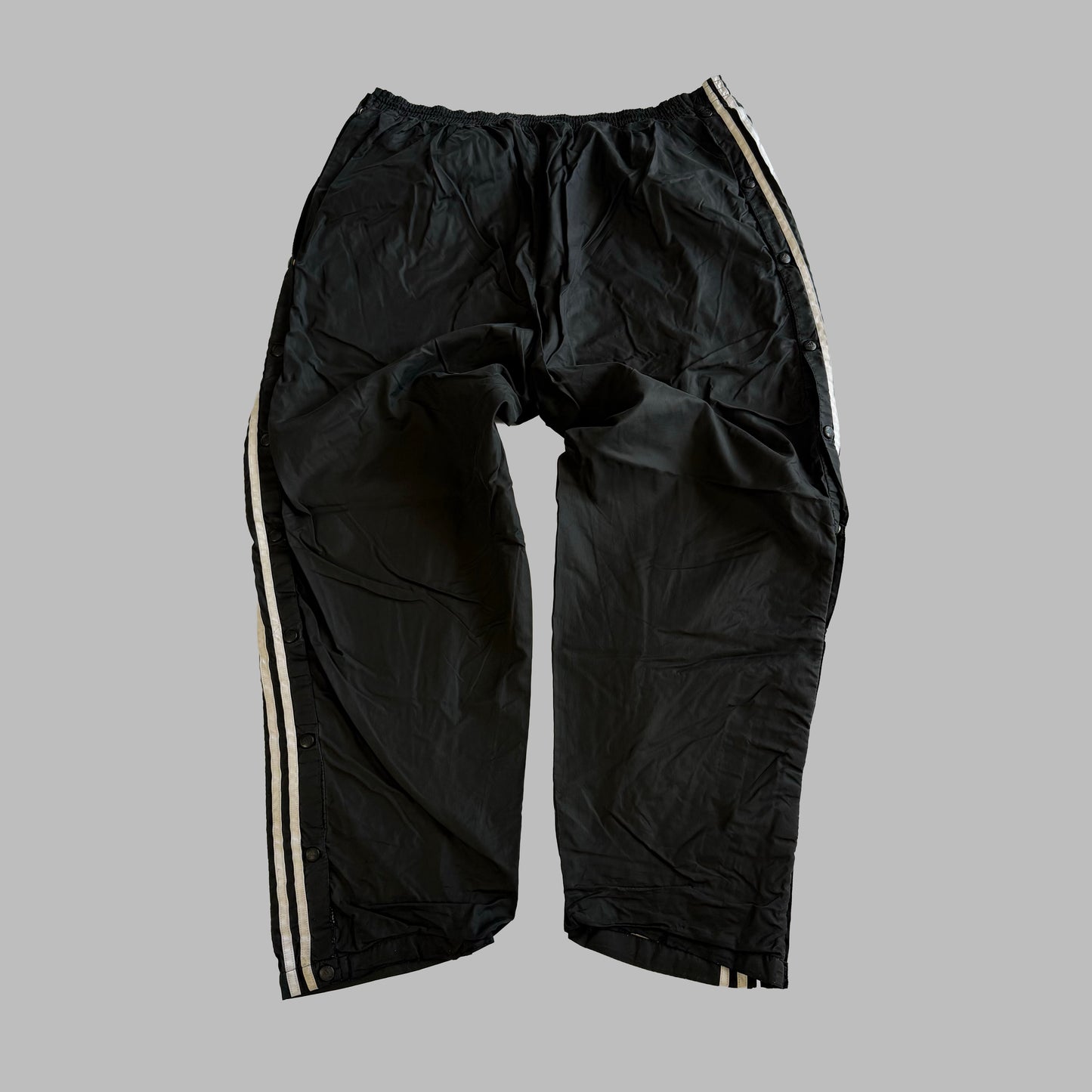 90s Adidas Three Stripe Popper Track Pants - XXL