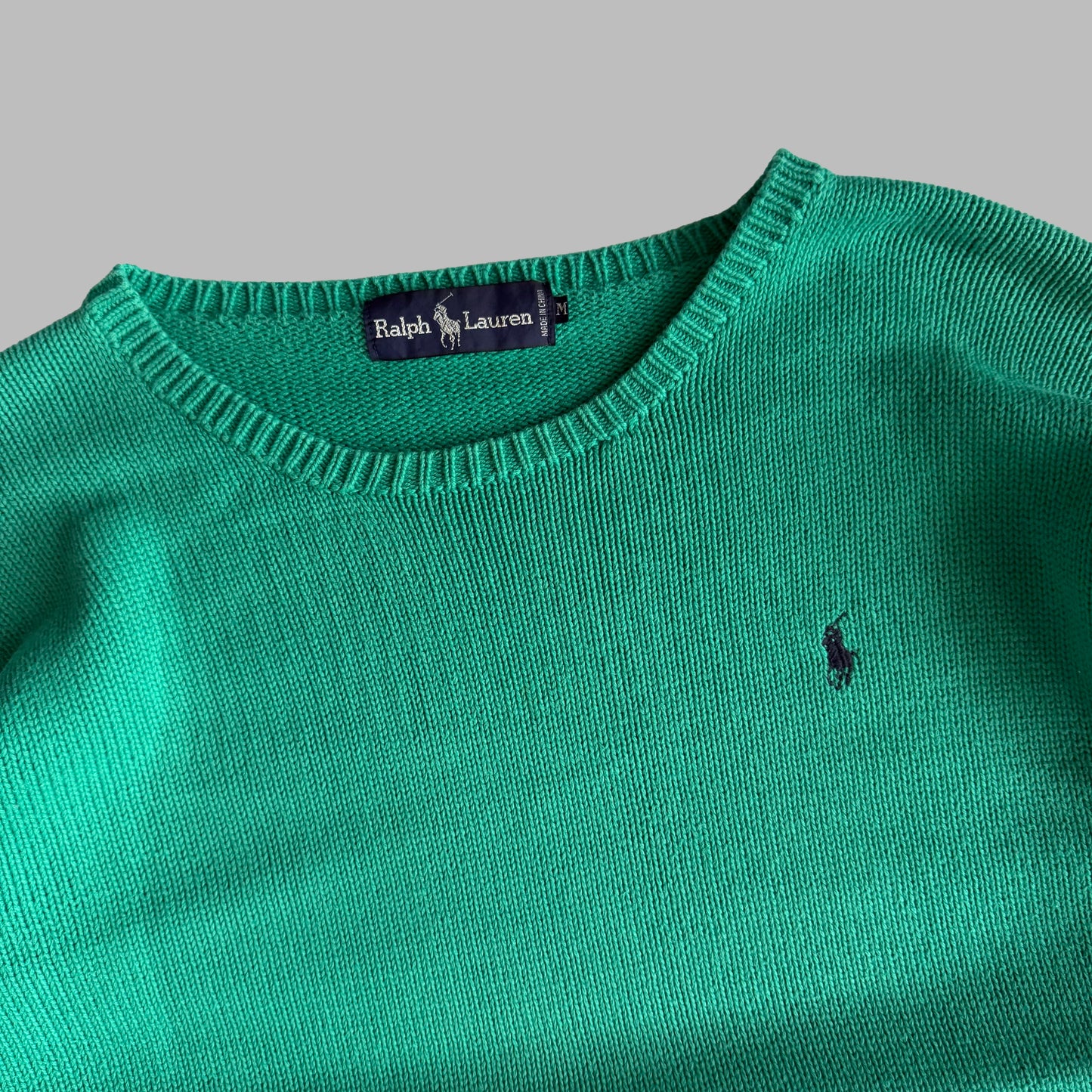 Y2K Polo Ralph Lauren Cotton Knit Sweater - M