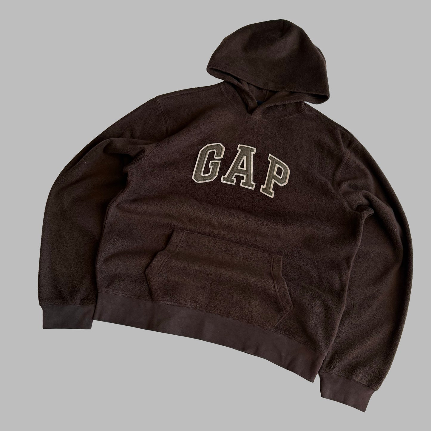 Y2K Brown Gap Fleece Hoodie - L