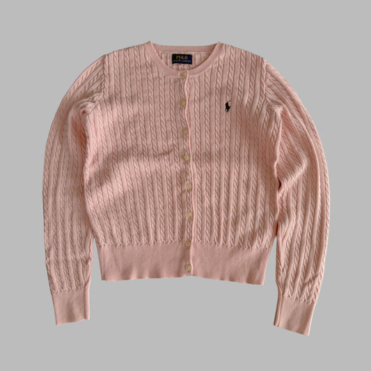Polo Cable Knit Cardigan - Medium