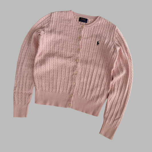Polo Cable Knit Cardigan - Medium