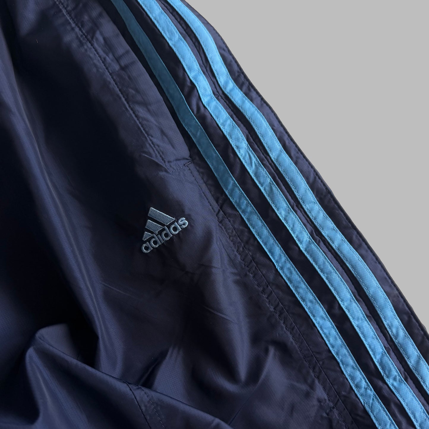Y2K Adidas Straight Leg Three Stripe Track Pants - L