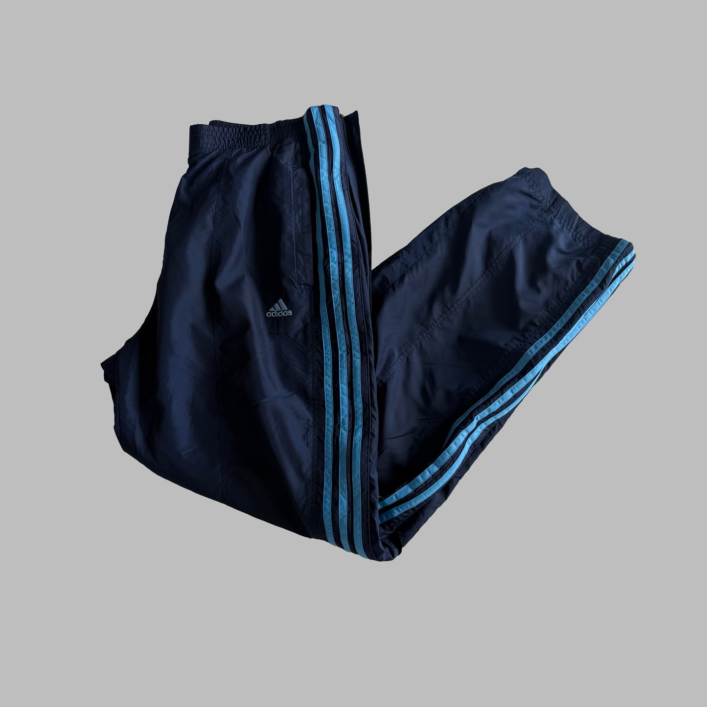 Y2K Adidas Straight Leg Three Stripe Track Pants - L