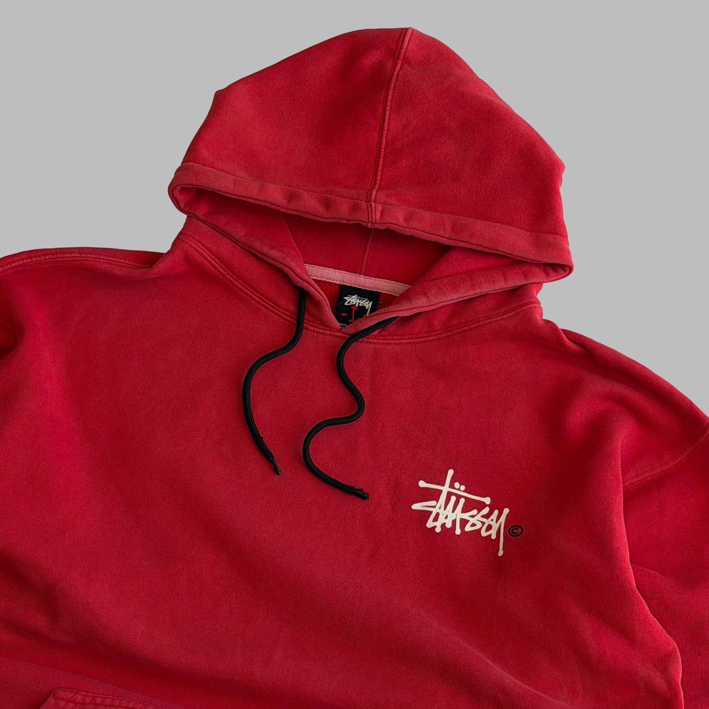 Y2K Stussy Classic Script Hoodie - L