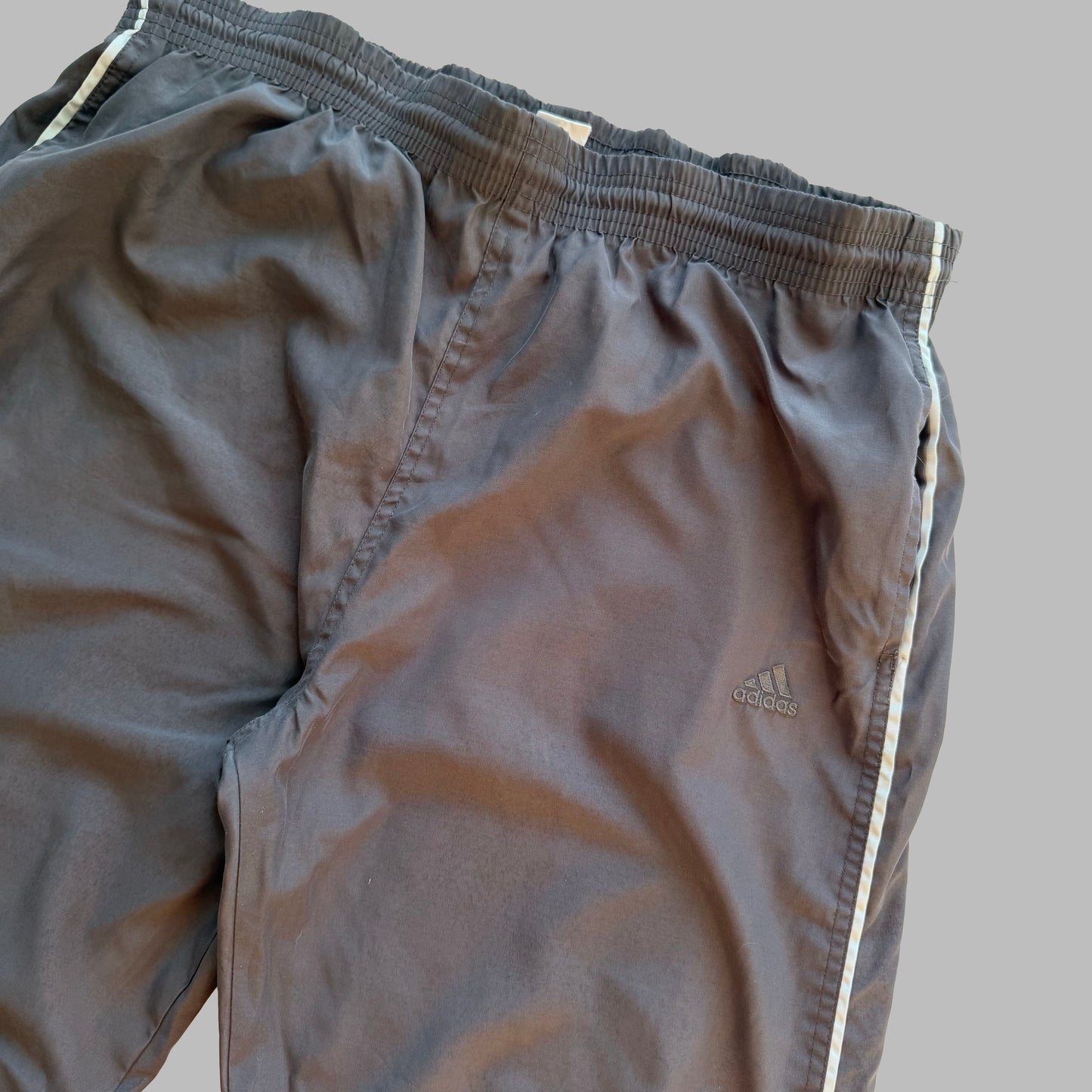 Y2K Adidas Striped Wide Leg Track Pants - L