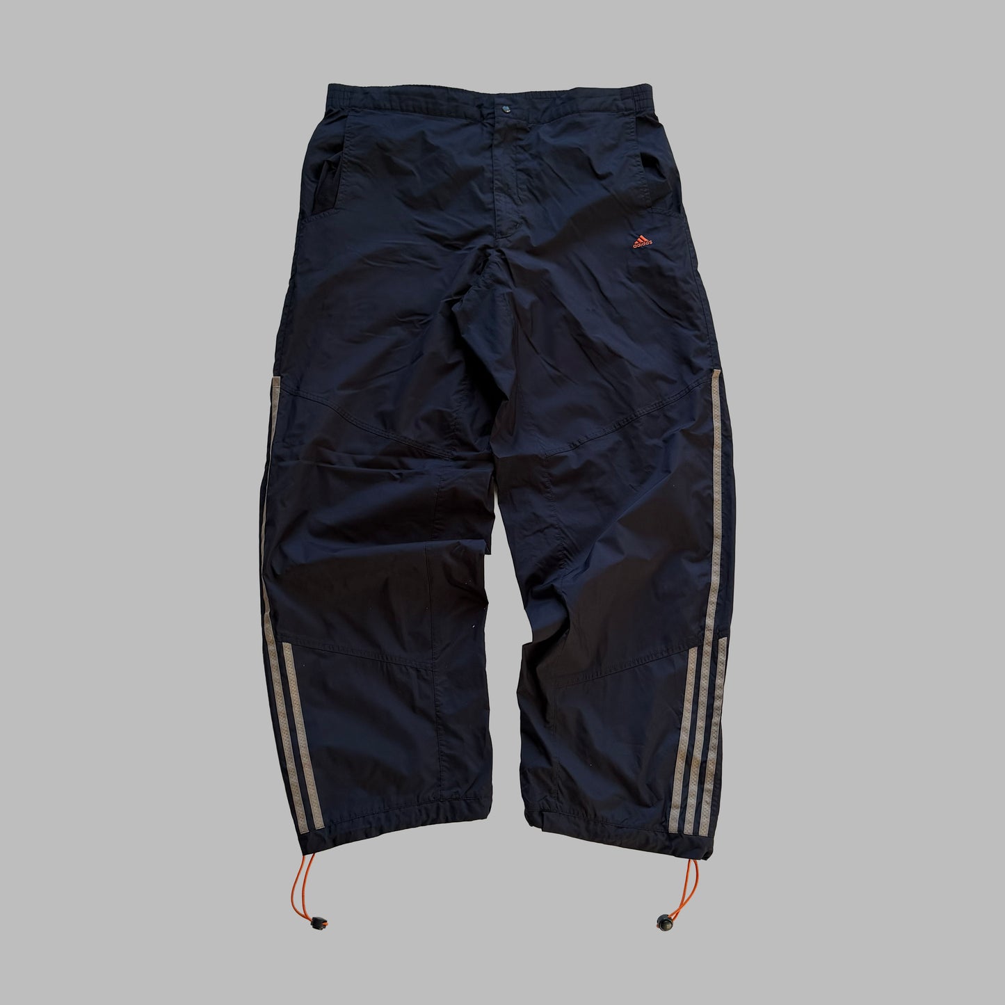 90s Adidas Three Stripe Parachute Pants - L