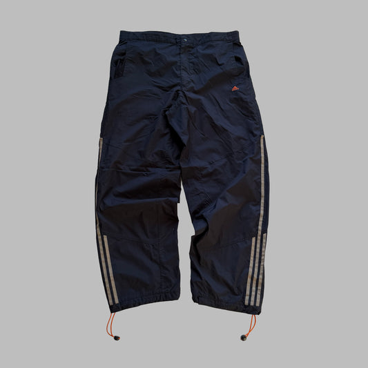 90s Adidas Three Stripe Parachute Pants - L