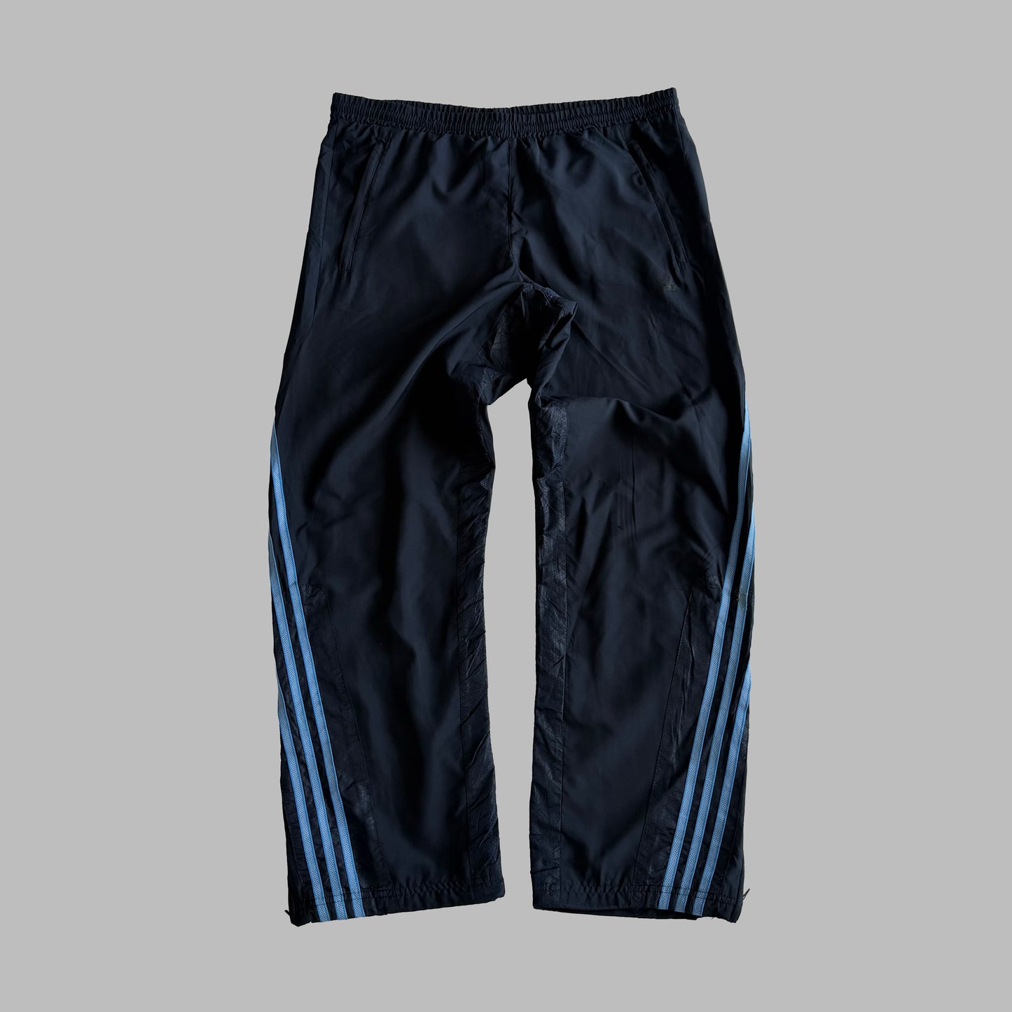Y2K Adidas Wide Leg Three Stripe Track Pants - M