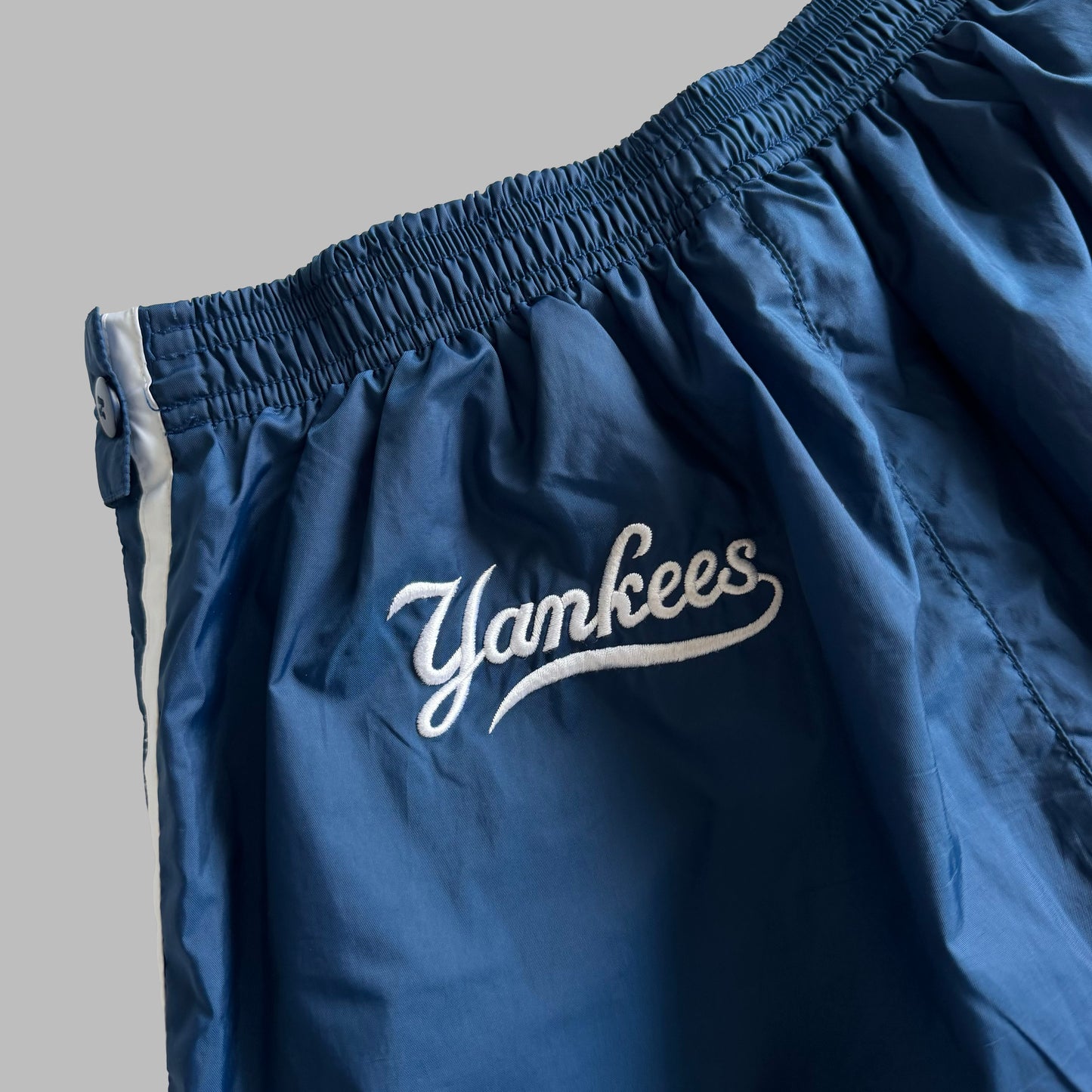 90s Adidas Yankees Wide Leg Three Stripe Track Pants - M