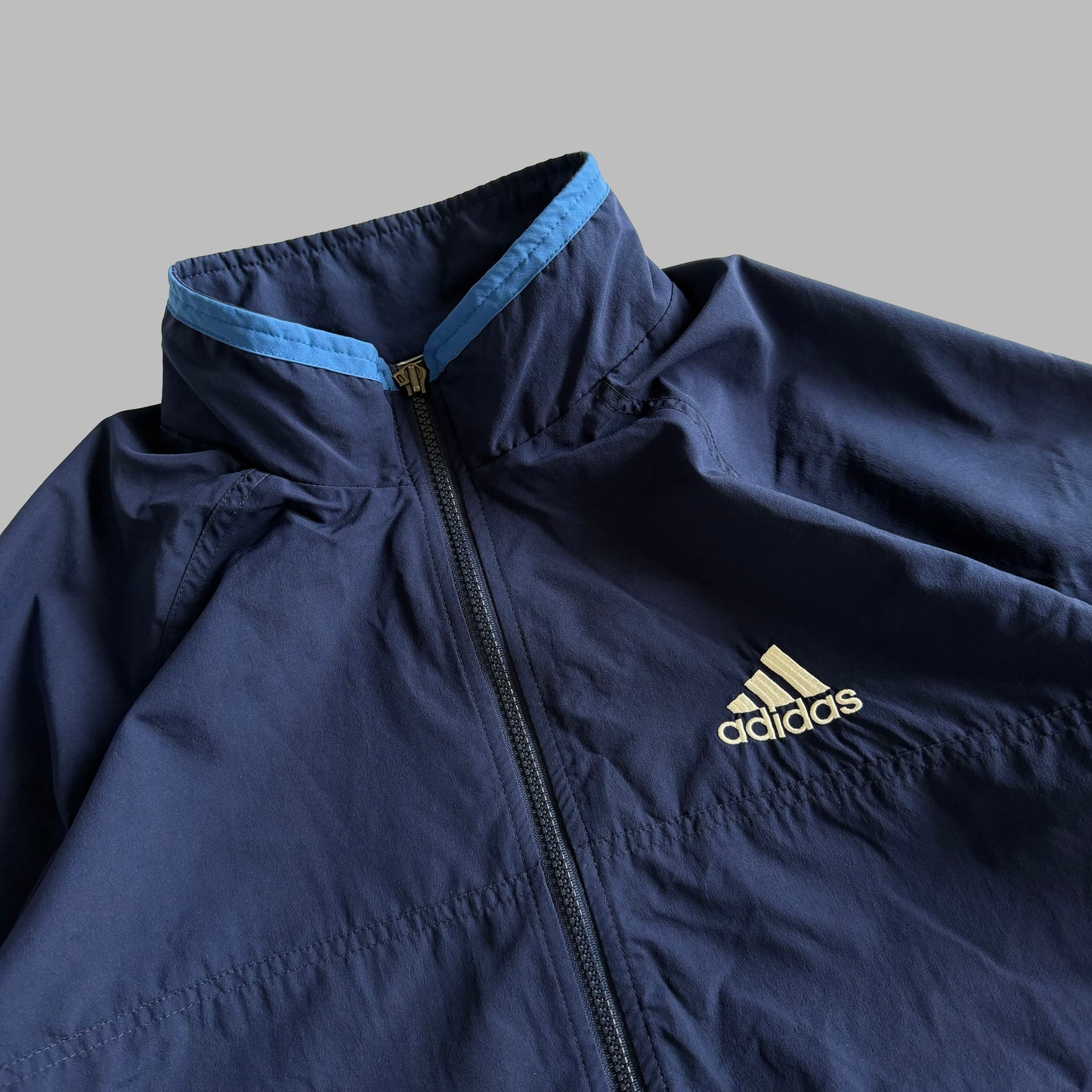 90s Adidas Three Stripe Track Jacket - M