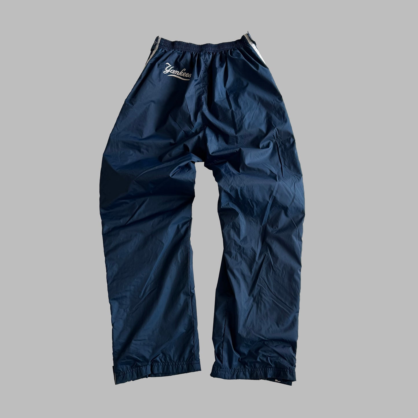 90s Adidas Yankees Wide Leg Three Stripe Track Pants - M