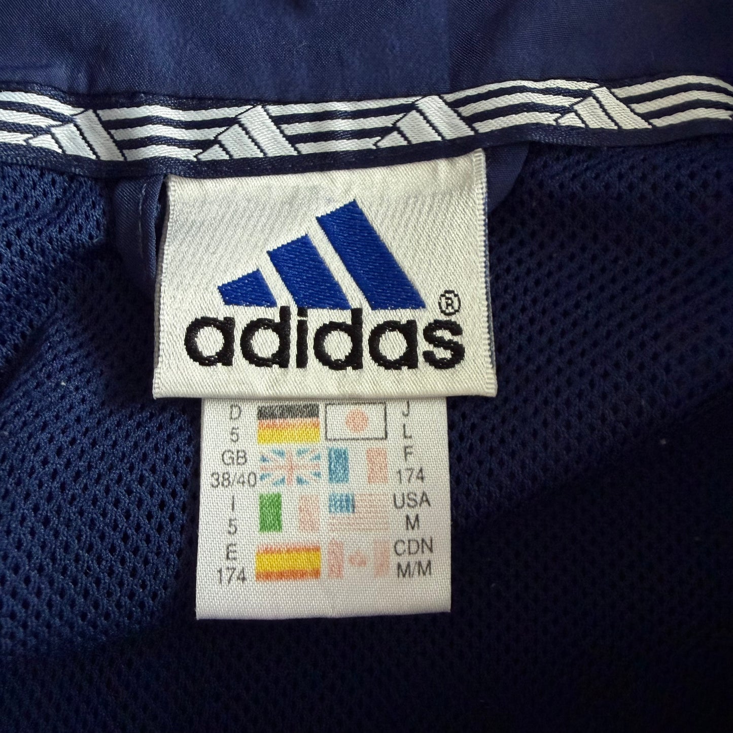 90s Adidas Three Stripe Track Jacket - M