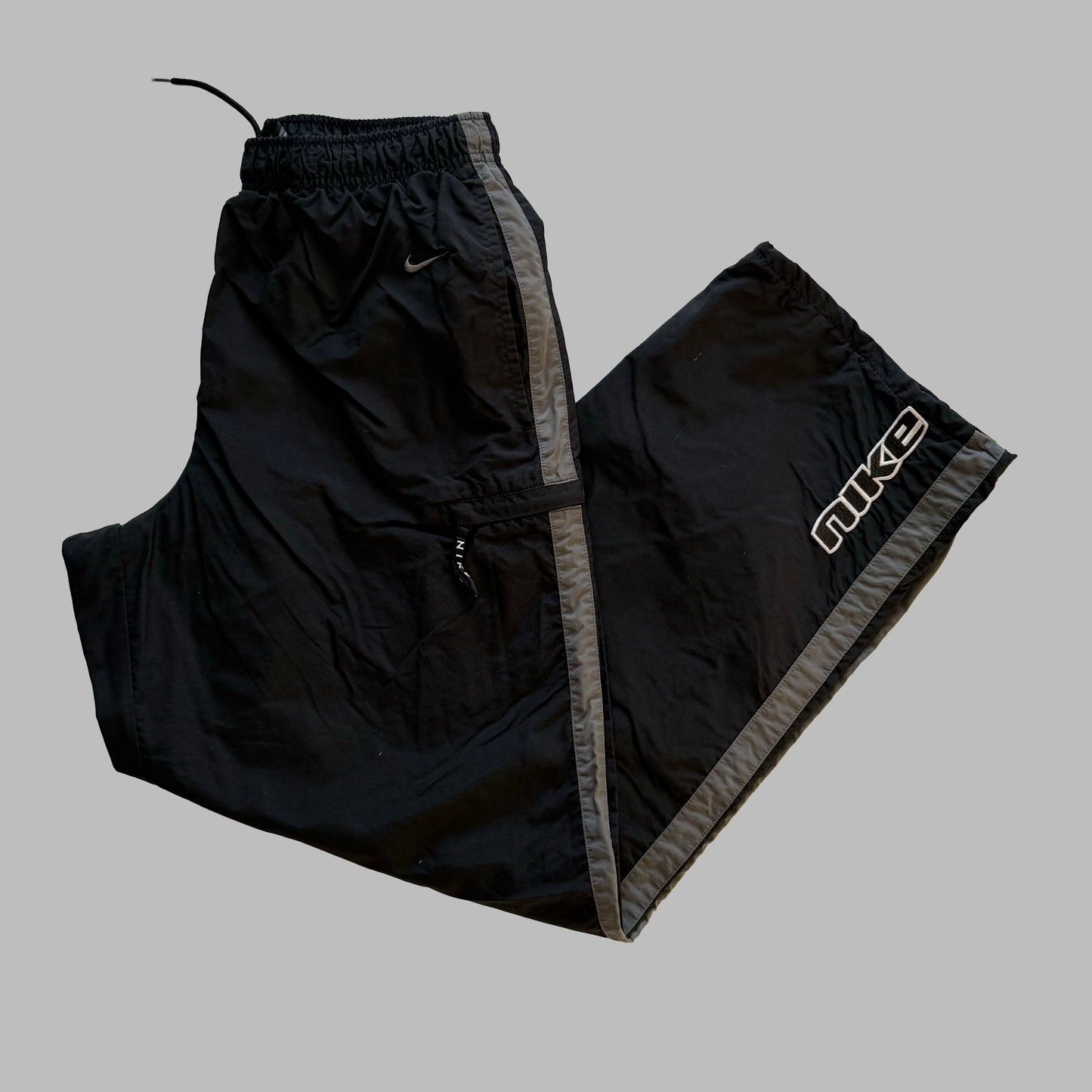 Y2K Nike Wide Leg Spell Out Track Pants - M
