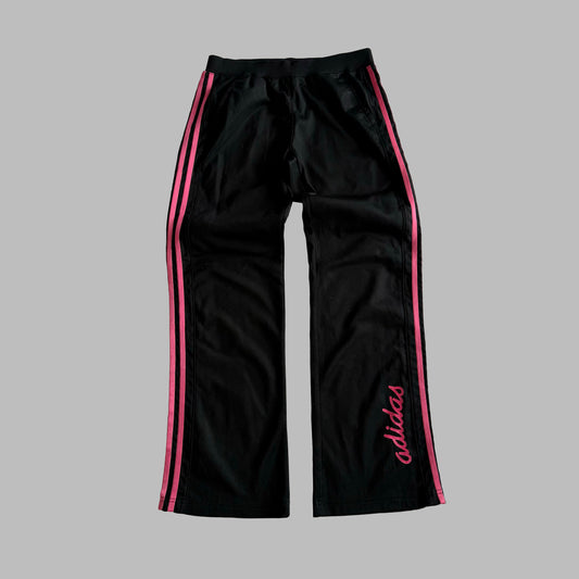 Y2K Adidas Wide Leg Three Stripe Track Pants - M