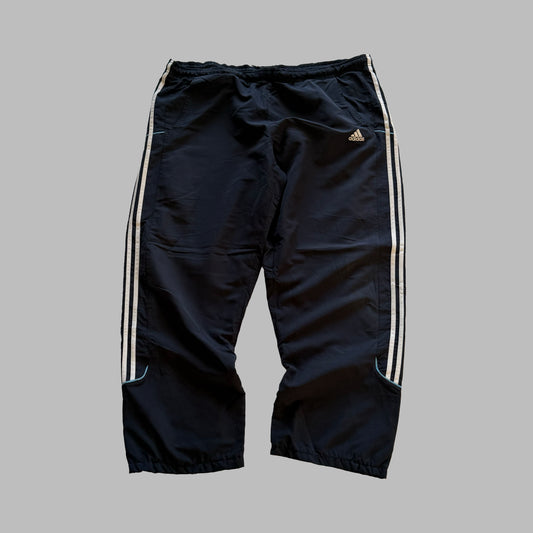 Y2K Adidas Three Stripe Wide Leg Track Pants - XXL