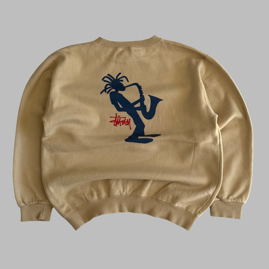 90s Stussy Jazz Man Sweatshirt - L
